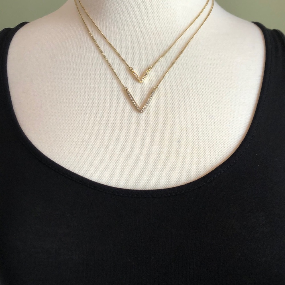 Victoria’s Secret Double V layered Necklace - Picture 2 of 7